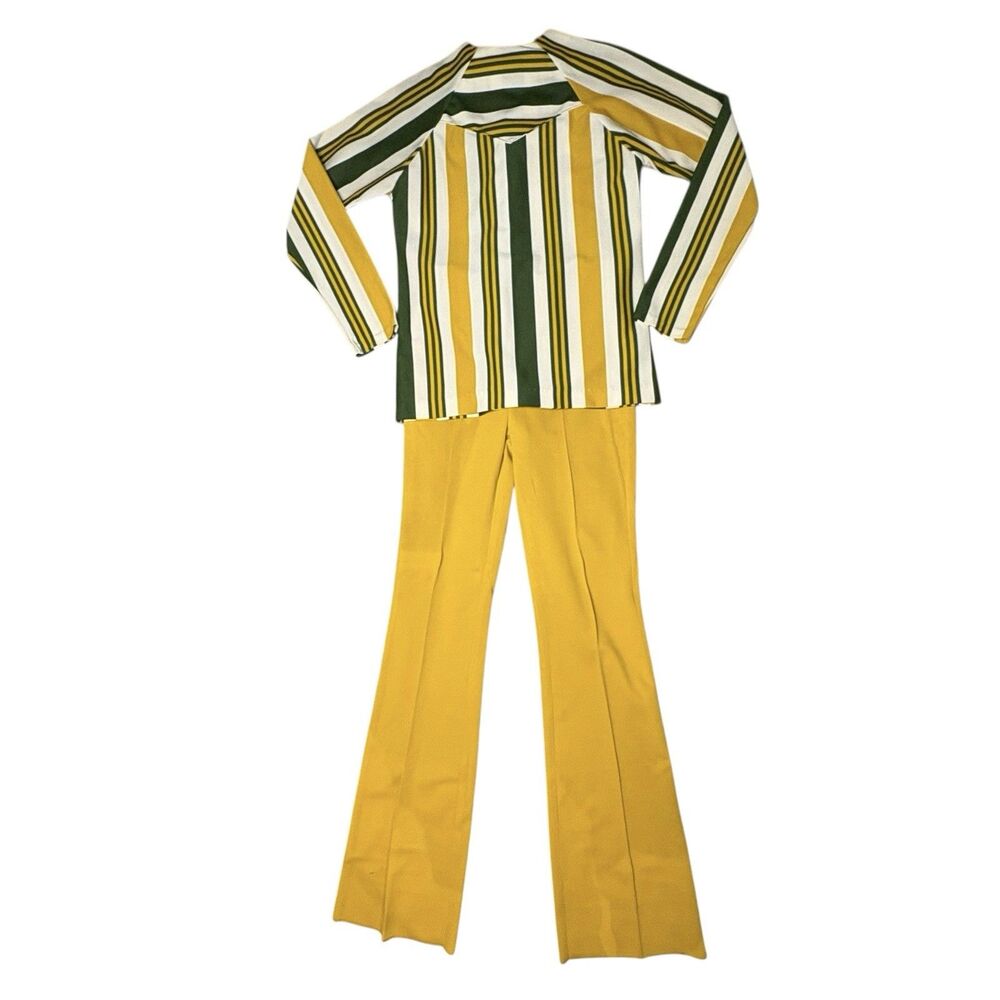 Prior Westerns 60's Vintage 2-Pc Western Pants Shirt Yellow Flare Bootcut Top